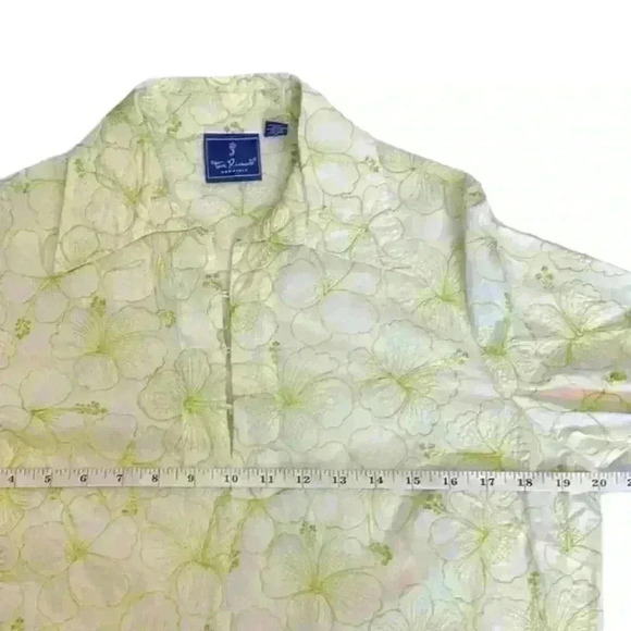 Women’s Tori Richard Honolulu Embroidered Hibiscus 3/4 Sleeves Tunic, Size 12 - Picture 4 of 16